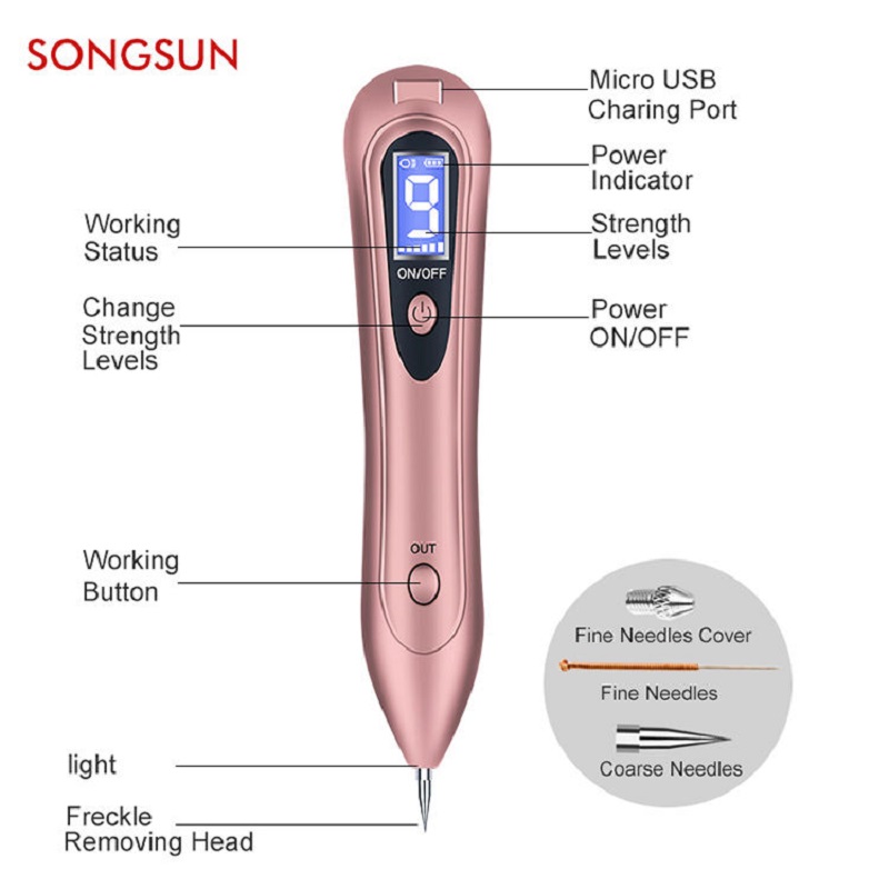 Acne freckle hud tag tatoo enhed sweep spot fjernelse pen plasma laser mole remover skønhed fjernelse pen